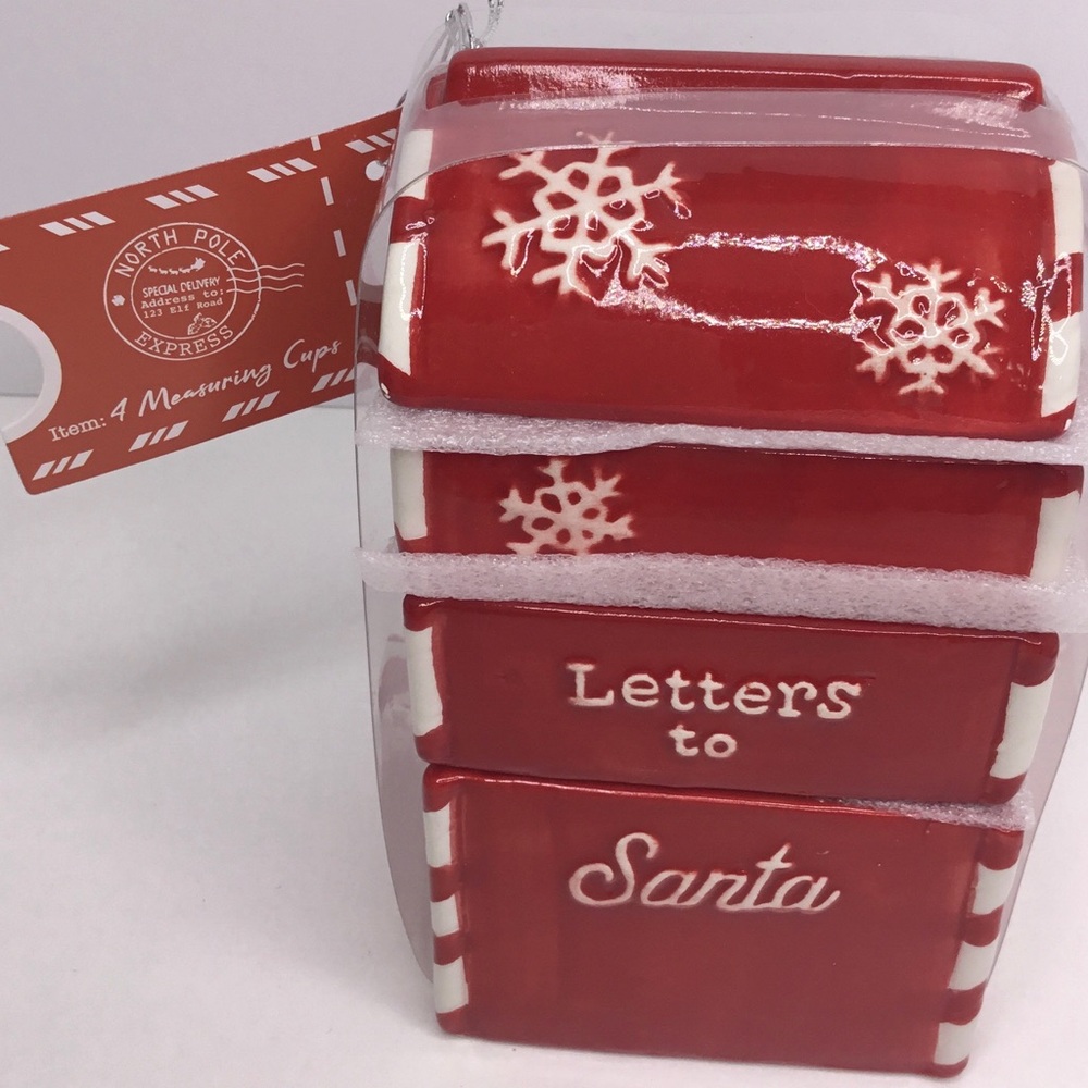 Letters to Santa Mailbox Stacking Measuring Cups! NWT! Perfect for the Baker!!!!